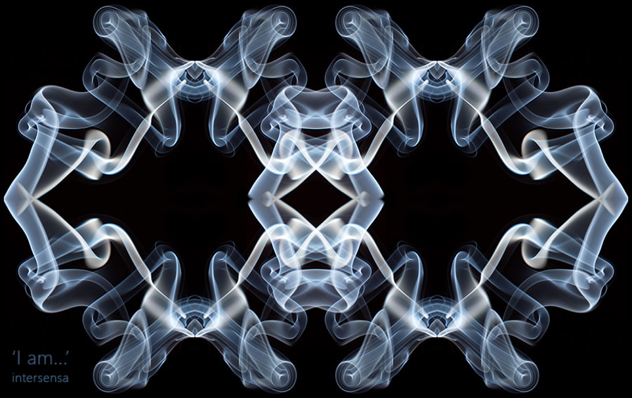 I am, together, your own I am, fractals, lightcoding, symmetry, smoke photography, intuitive art, mandala, personal, intersensa
